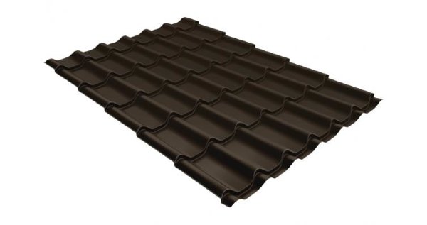 Металлочерепица классик 0,5 Satin RR 32 темно-коричневый купить в Уссурийске