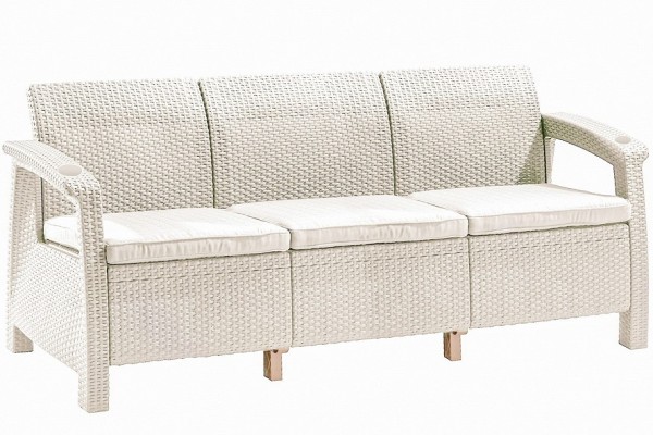 Трёхместный диван  Yalta Sofa 3 Seat белый купить в Уссурийске