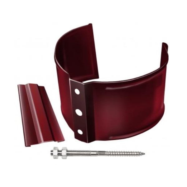 Водосток Grand Line 125x90 – Кронштейн трубы на камень RAL 3005 купить в Уссурийске