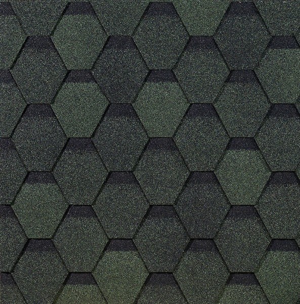 Гибкая черепица EURASIA Docke, Коллекция ШЕСТИГРАННИК Зелёный купить в Уссурийске