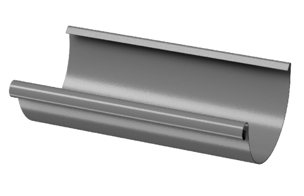 Желоб полукруглый D125 3 м Döcke STAL PREMIUM Графит, (RAL 7024) купить в Уссурийске