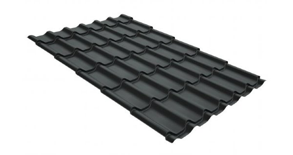 Металлочерепица классик GL 0,5 GreenCoat Pural RR 23 темно-серый (RAL 7024 мокрый асфальт) купить в Уссурийске