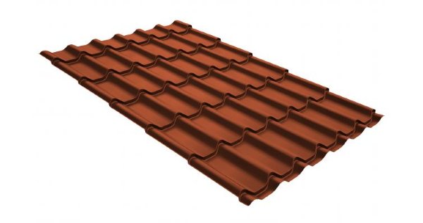 Металлочерепица классик GL 0,5 GreenCoat Pural RR 750 кирпично-красный (RAL 8004 терракота) купить в Уссурийске