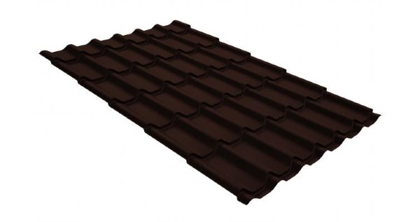 Металлочерепица классик GL 0,5 GreenCoat Pural RR 887 шоколадно-коричневый (RAL 8017 шоколад) купить в Уссурийске