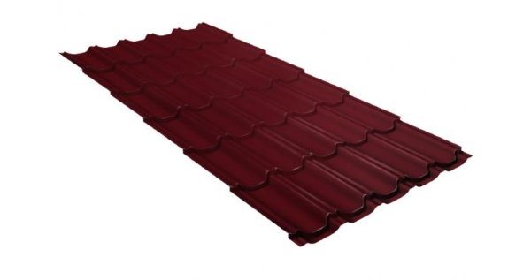 Металлочерепица квинта плюс GL 0,5 Satin RAL 3005 красное вино купить в Уссурийске