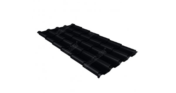 Металлочерепица камея 0,45 Drap RAL 9005 черный купить в Уссурийске