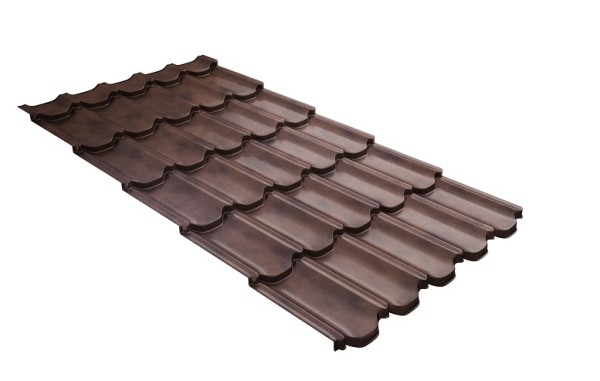 Металлочерепица квинта плюс с  3D резом 0,45 Safari Twincolor Brown купить в Уссурийске
