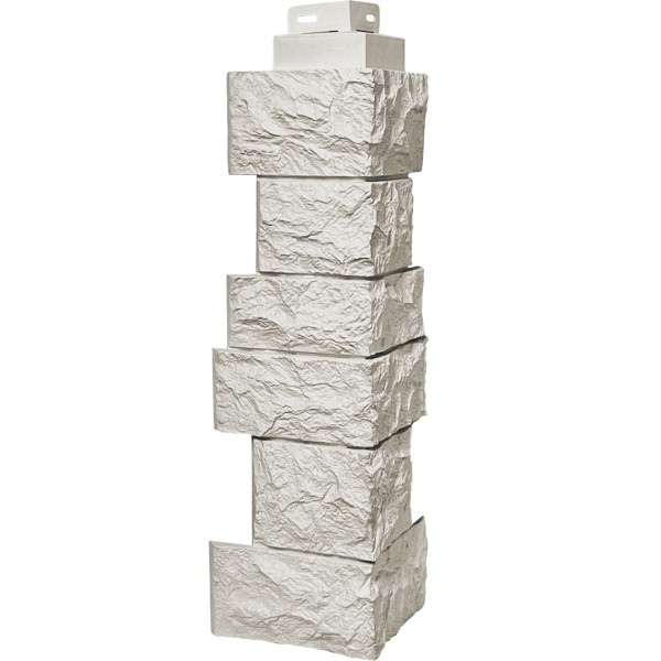 Цокольный сайдинг FineBer – Серия “Дикий камень”, Угол наружный, Жемчуг купить в Уссурийске