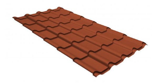 Металлочерепица камея GL 0,5 GreenCoat Pural RR 750 кирпично-красный (RAL 8004 терракота) купить в Уссурийске
