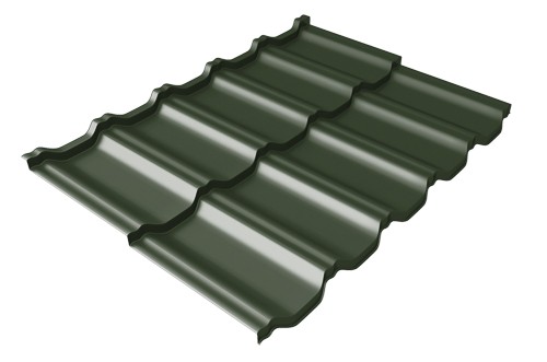 Металлочерепица модульная Квинта Uno Grand Line c 3D резом 0,5 GreenСoat Pural RR 11 темно-зеленый (RAL 6020 хромовая зелень) купить в Уссурийске