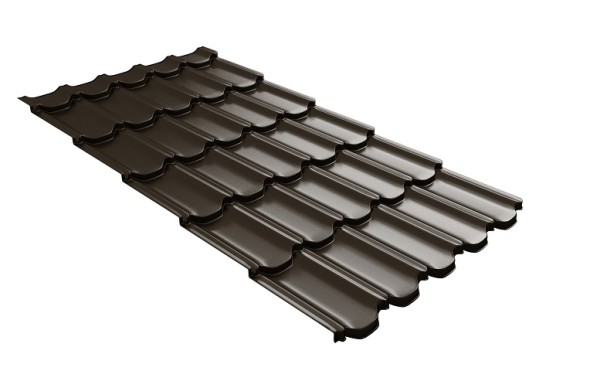 Металлочерепица квинта плюс с 3D резом 0,5 GreenСoat Pural Matt RR 32 темно-коричневый (RAL 8019 серо-коричневый) купить в Уссурийске