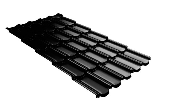 Металлочерепица квинта плюс с 3D резом 0,5 GreenСoat Pural Matt RR 33 черный (RAL 9005 черный) купить в Уссурийске