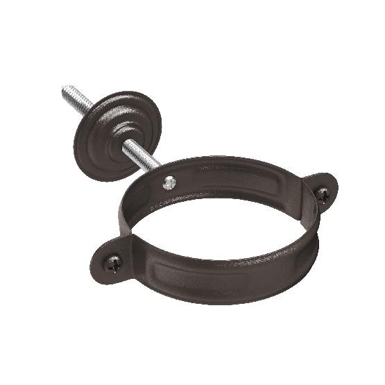 Водосток Aquasistem, Система 150/100 - Хомут для крепления трубы RR 32 Тёмно-коричневый matt купить в Уссурийске