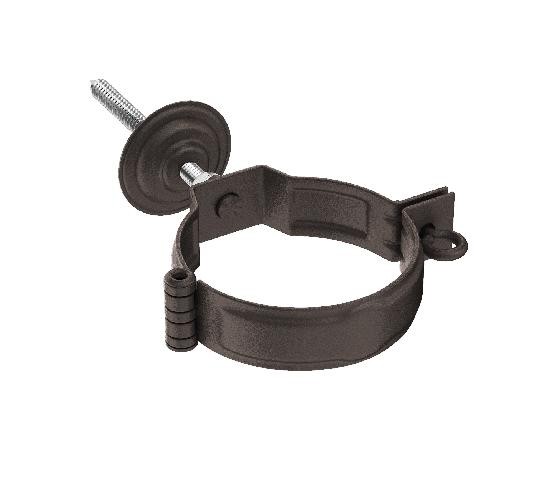 Водосток Aquasistem, Система 125x90 - Декоративный хомут трубы под метиз с комплектом крепления RR 32 Тёмно-коричневый matt купить в Уссурийске