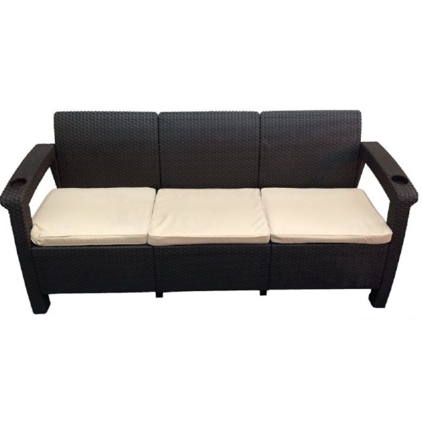 Трёхместный диван  Yalta Sofa 3 Seat венге купить в Уссурийске