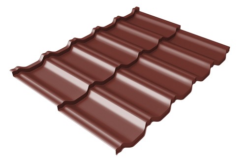 Металлочерепица модульная Квинта Uno Grand Line c 3D резом 0,5 Satin RAL 3009 оксидно-красный купить в Уссурийске
