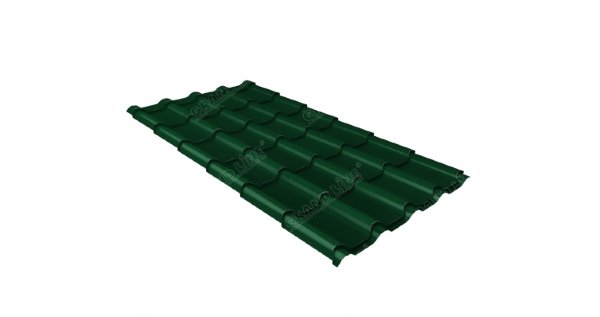 Металлочерепица камея 0,5 Satin RAL 6005 зеленый мох купить в Уссурийске