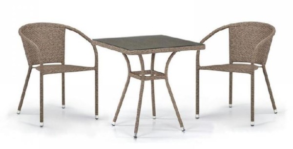Комплект плетеной мебели AFINA из иск. ротанга T282BNT/Y137C-W56 Light Brown 2Pcs купить в Уссурийске