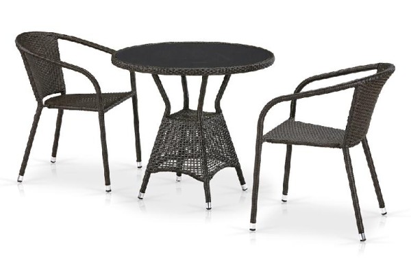 Комплект плетеной мебели AFINA из иск. ротанга T707ANS/Y137C-W53 Brown 2Pcs купить в Уссурийске