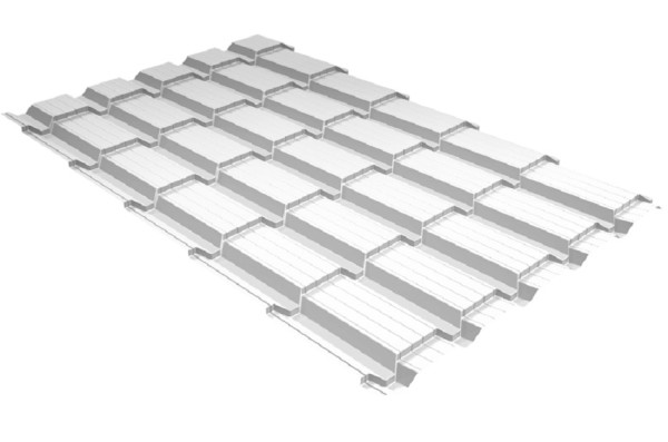 Металлочерепица GL квадро профи 0,5 Satin RAL 9003 сигнальный белый купить в Уссурийске