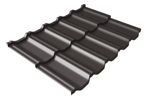 Металлочерепица модульная Квинта Uno Grand Line c 3D резом 0,5 Satin Мatt RR 32 темно-коричневый купить в Уссурийске