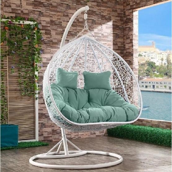 Кресло Подвесное из искусственного ротанга AFM-109A White/Green купить в Уссурийске