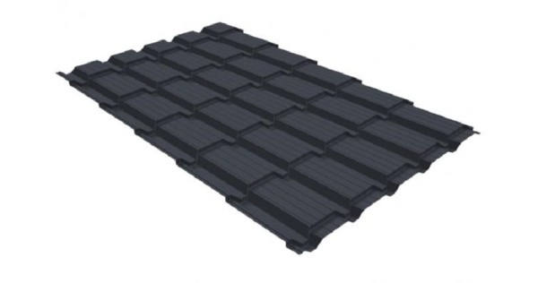 Металлочерепица GL квадро профи 0,5 GreenCoat Pural RR 23 темно-серый (RAL 7024) мокрый асфальт купить в Уссурийске