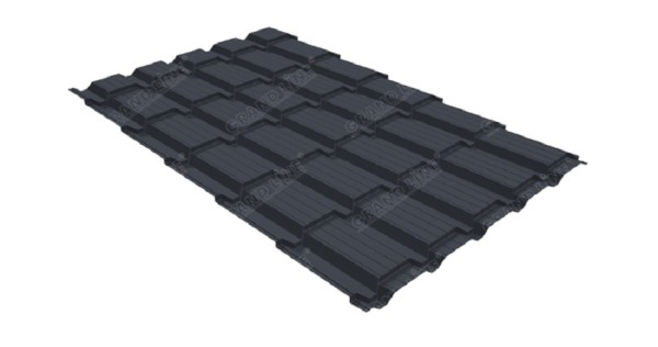 Металлочерепица GL квадро профи 0,5 Satin RAL 7024 мокрый асфальт купить в Уссурийске