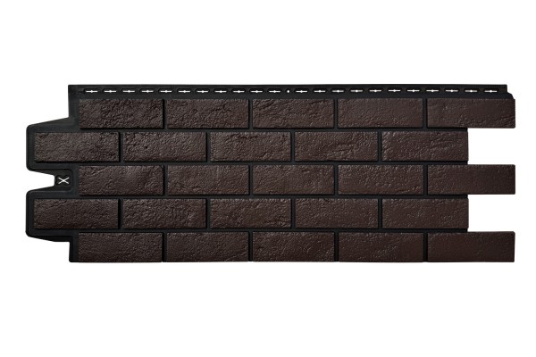 ФП Grand Line состаренный кирпич премиум Шоколадный (шов RAL 9005) купить в Уссурийске