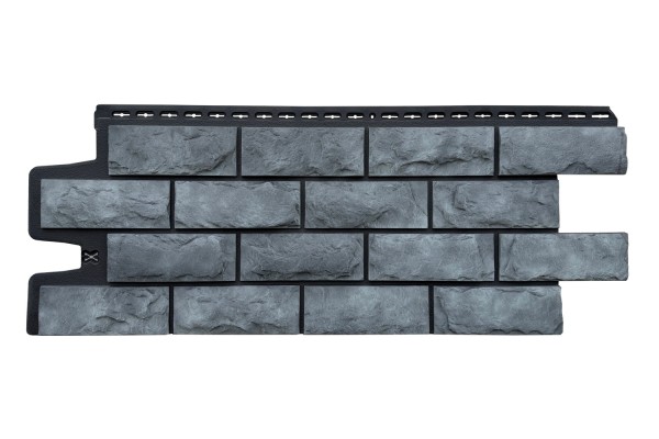 Фасадные панели Grand Line Колотый Камень Антрацит, Шов черный купить в Уссурийске